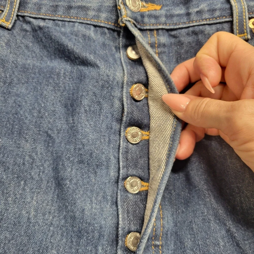 Levis 501 Original Straight‎ Fit Jeans Mens 42x32 Blue Denim Button Fly  Y2K